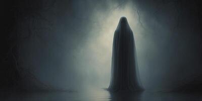 In the depths of a virtual world lies a shadowy supernatural art gallery, shrouded in mystery and intrigue. photo