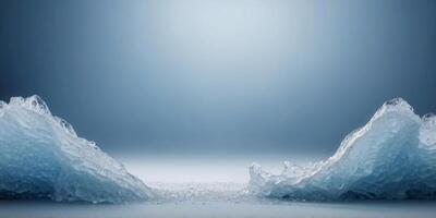 A frosty gradient background of icy blue transitioning into a snowy white. photo