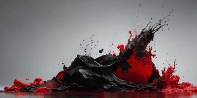 A red and black blob with a lot of red stuff on it. photo