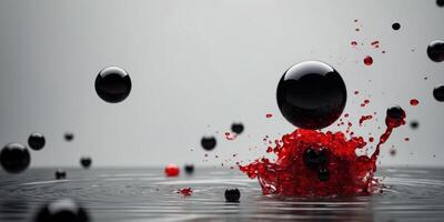 A red and black blob with a lot of red stuff on it. photo