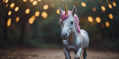 cool and cute unicorn pose with a happy smile on a simple background. photo
