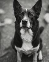 Black and white outline of a dog for coloring book. photo
