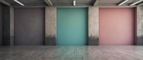 pastel color empty wall beautiful modern background for presentation. photo