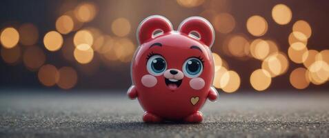Animated sticker of a heart character blushing and shyly looking away. photo