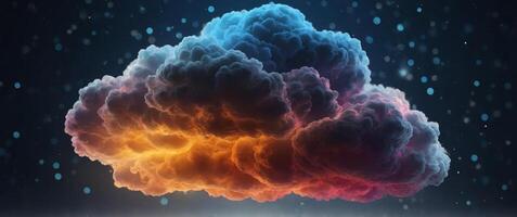 Luminous Digital Cloud Representing Cloud Computing and Data Storage Connectivity. photo