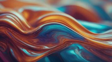 Fluid with a colorful and reflective shimmering iridescent background. photo
