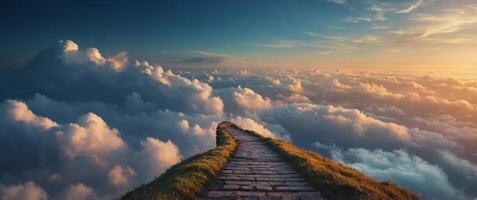 Step in to the clouds dream path to the heavens. photo