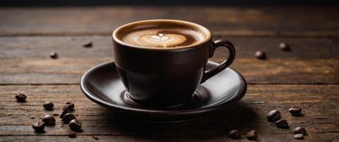 Gourmet Espresso With Dark Chocolate Flat Lay on Rustic Surface. photo