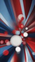 An blue and red striped background with a white circle in the middle. photo