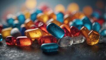 Digital representation of a smart drug breaking apart. photo
