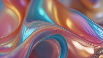 iridiscente holográfico antecedentes fluido líquido pastel colores. foto
