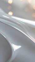Sleek White Glossy Surface with Subtle Reflection for Modern Product Presentation. photo