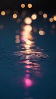 Mesmerizing Neon Galaxy Reflection on Glimmering Water Surface. photo