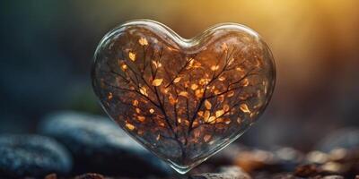 Heart of Nature - A heart that symbolizes the deep connection and love for nature. photo