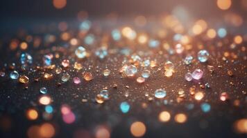 Glittering gradient background with hologram effect and magic lights. photo