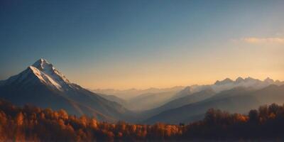 A mountain where the peaks are made of light and the valleys of shadow. photo