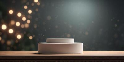 Podium mockup display for product presentation. photo