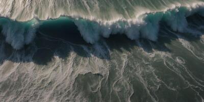 Aerial view of a powerful hurricane with an eye. photo