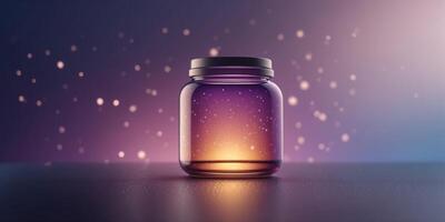 Blue and purple gradient background with cylinder. photo