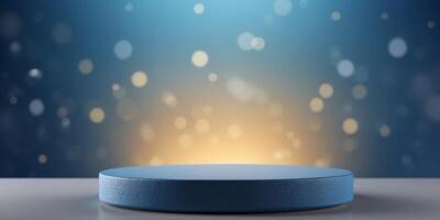 blue background for product presentation with podium. photo