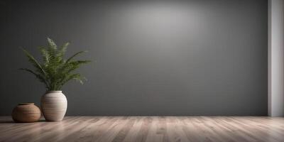 Gradient used for background and display of your product in a grey empty studio. photo