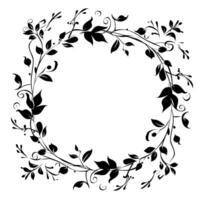 frame with floral elements on a white background vector