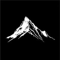 white mountain silhouette on a black background vector