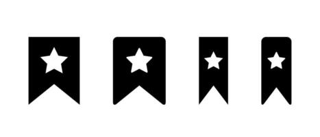 Bookmark favorite icon set in generic style. Page mark with star concept vector