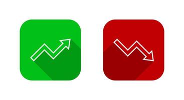 Upward and downward zigzag arrow line icon on square background vector