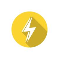 Double lightning icon with long shadow. Thunder bolt sign symbol vector