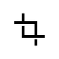 Crop tool icon isolated on white background. Cropping sign symbol vector