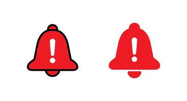 Warning notification bell icon in flat style. Exclamation mark on bells concept vector