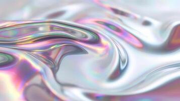 Abstract Holographic Gradient Background with Liquid Shapes and Vibrant Metallic Colors photo