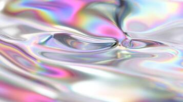 Abstract Holographic Gradient Background with Liquid Shapes and Vibrant Metallic Colors photo