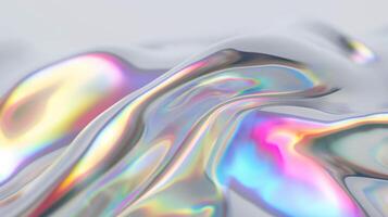 Abstract Holographic Gradient Background with Liquid Shapes and Vibrant Metallic Colors photo