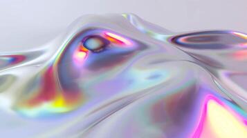 Abstract Holographic Gradient Background with Liquid Shapes and Vibrant Metallic Colors photo