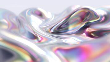 Abstract Holographic Gradient Background with Liquid Shapes and Vibrant Metallic Colors photo