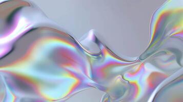 Abstract Holographic Gradient Background with Liquid Shapes and Vibrant Metallic Colors photo