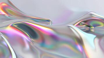Abstract Holographic Gradient Background with Liquid Shapes and Vibrant Metallic Colors photo