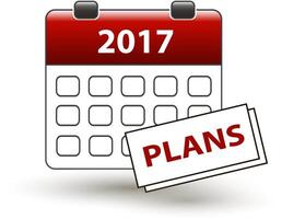 tear-off calendar with a note with a title plans vector