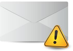 icon message 2d with exclamation sign vector
