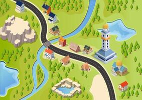 isometric map for game assets vector