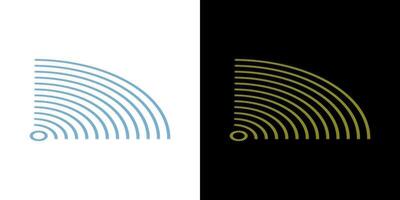 Navigation sonar signal sound wave icon symbol illustration. vector
