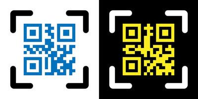Quick response qr code for mobile app, payment. vector