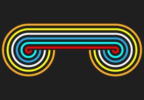 Abstract wavy line 1970s hippie retro style groovy background. vector