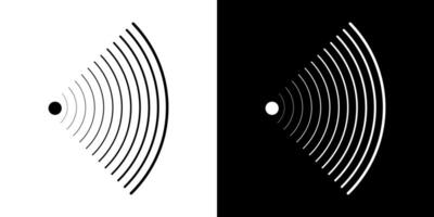 Sound spectrum broadcasting navigation sonar signal wave icons. vector