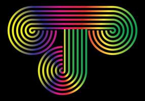 Style groovy background 1970s hippie retro abstract wavy line pattern. vector