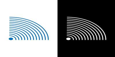 Sonar signal wave icons sound navigation illustration. vector