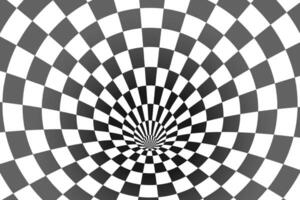 Wormhole tunnel optical illusion hypnotic with black and white abstract. vector