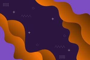 abstract purple orange gradient dynamic wavy fluid shape composition background. eps 10 vector